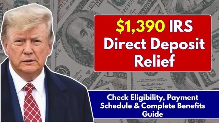 $1,390 IRS Direct Deposit Relief in November 2025: Eligibility, Schedule & Complete Benefits Guide