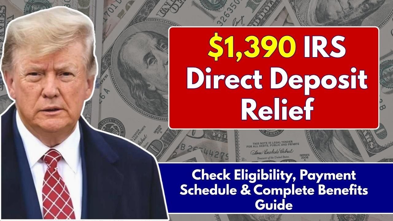 $1,390 IRS Direct Deposit Relief in November 2025: Eligibility, Schedule & Complete Benefits Guide
