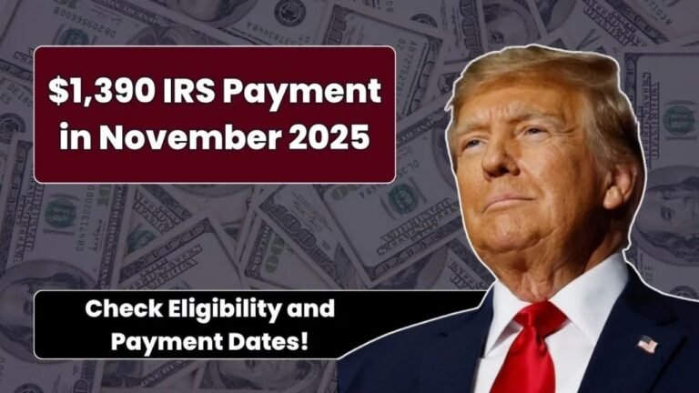 $1,390 IRS Payment Coming in November 2025 Eligibility, Expected Dates & Key Updates Explained