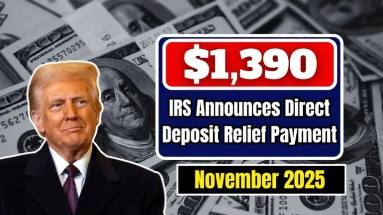 IRS Confirms $1,390 Direct Deposit Relief for November 2025: Eligibility, Payout Dates, and Full Guide